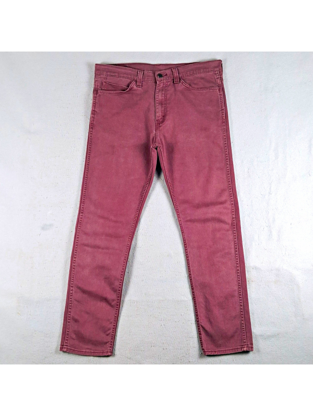 Levis 508 Regular Taper Jeans Maroon Purple Stretch Denim Mens Tag W34 L32